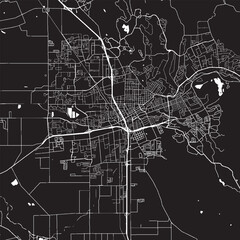 Santa Rosa California Vector Map, Detailed City Street Map Black and White Minimalist Line Art