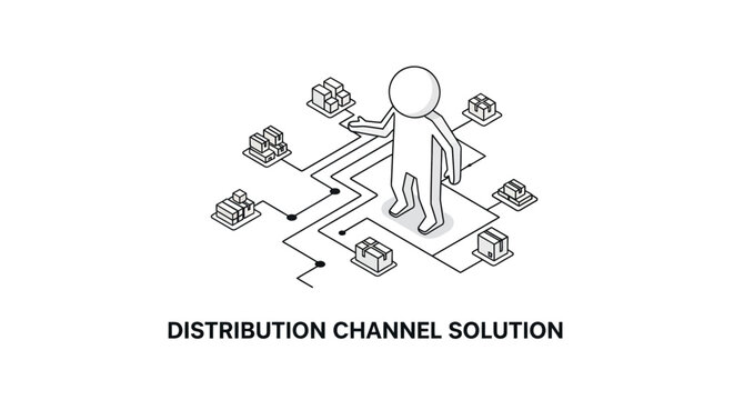 Illustrated distribution channel network management concept.