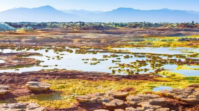 Danakil Desert in Ethiopia. Danakil Depression.