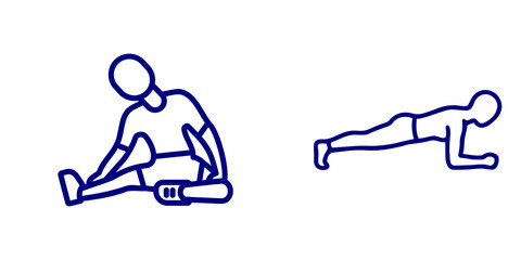 Fototapeta premium Person doing push-ups exercise icon isolated on transparent background