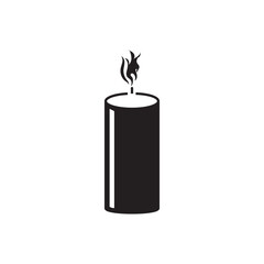 Obraz premium candle logo silhouette vector, silhouette candle logo vector, burning candle silhouette logo, flame candle light logo silhouette design on white background 