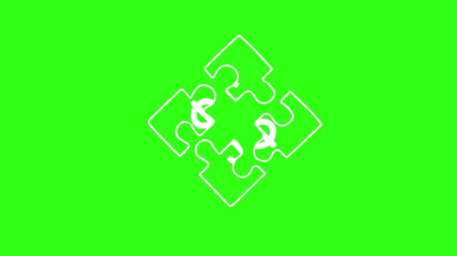 Dollar puzzle combined minimalist symbol animation 