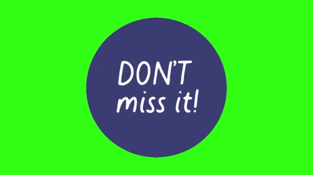 Don't miss it logo with blink effect animation