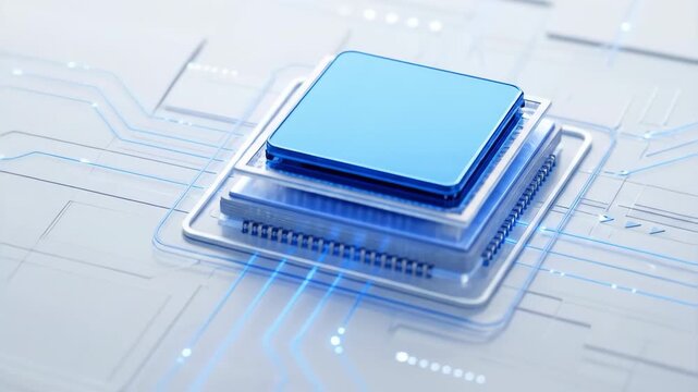 Technology sensitive chip 3D rendering image