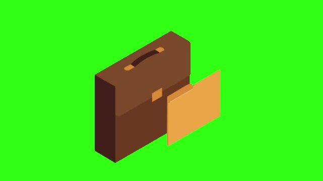 Suitcase and paper folder animation 