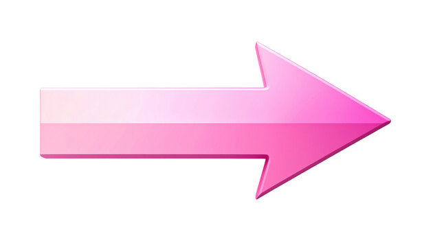 pink gradient arrow pointing rightwards, isolated on transparent background