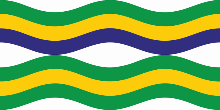 Wavy pattern with brazilian colors a repeating vector illustration