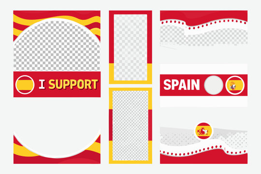 Spanish Fan Social Media Templates With Transparent Background