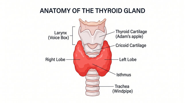 Anatomy of the thyroid gland diagram