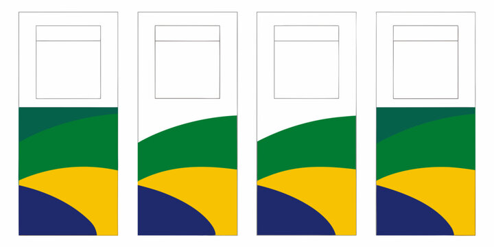 Brazilian flag inspired pattern on rectangular cards vector illustration