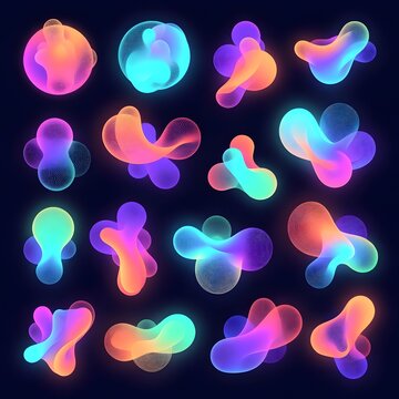 Modern Mesh Gradient Shapes Set