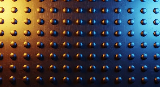 Raised dots on metal surface background.