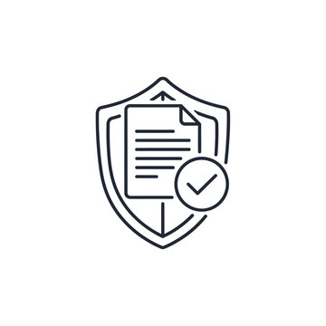 Insurance policy document icon with shield and checkmark