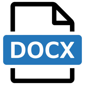 Vector of a docx file icon with a blue label
