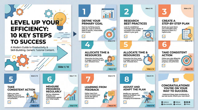 Clean Checklist How-To Carousel Template