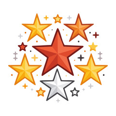Fototapeta premium Collection of Colorful Stars and Sparkles