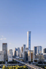 Obraz premium High angle view of the CBD architectural complex in Beijing, China