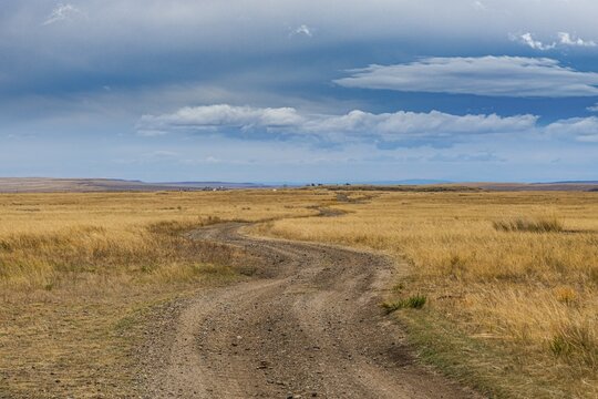 Steppe scenery, Salbyksky Mound, Valley of the kings, Republic of Khakassia, Russia