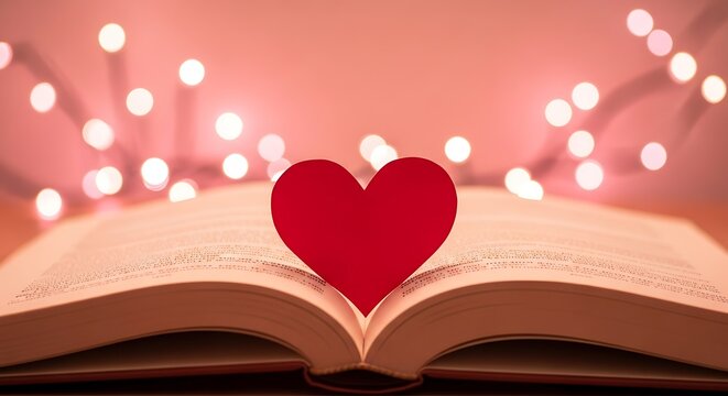 Love reading romance novel book heart.