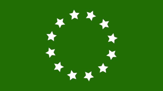 Rotating circle of stars animation. Rotating stars circle loading animation a circular ring.