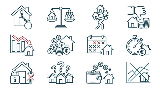 Real Estate and Financial Concepts Icons