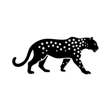 jaguar icon silhouette illustration for wildlife and nature design