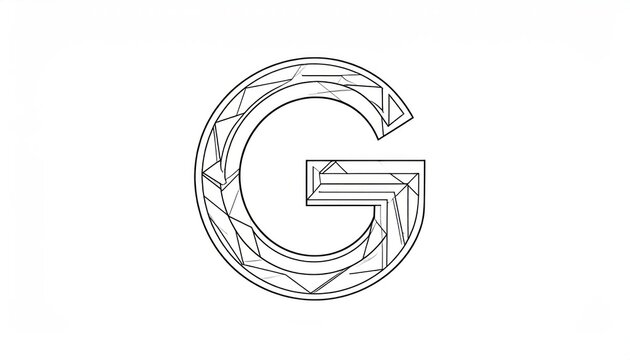 Abstract geometric wireframe letter G monogram design