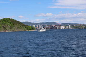 Fototapeta premium Ferry at the fjord