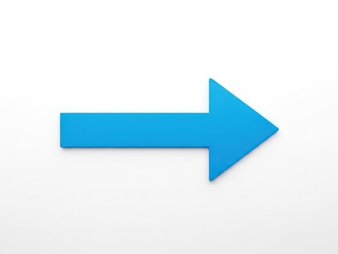 A vibrant blue arrow pointing to the right on a white background