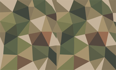 Obraz premium Olive green low poly camouflage seamless vector background.
