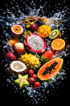 mix fruite just like papaya,coconut,mango,kiwi etc.