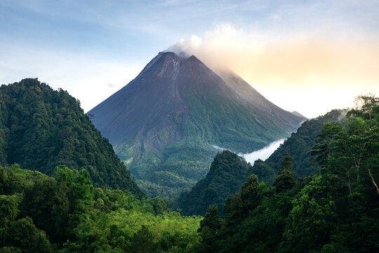 View of Mount Merapi from turgo, Kaliurang, Sleman, Yogyakarta