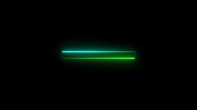Abstract neon rectangle frame animation on isolated black background. Animated borders frame glowing neon lights loop animation.