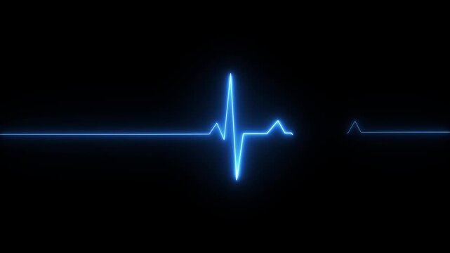 Monitoring in an emergency ecg line animation. heartbeat signal icon cardiogram motion graphics. Medical concept EKG Pulse Wave.
