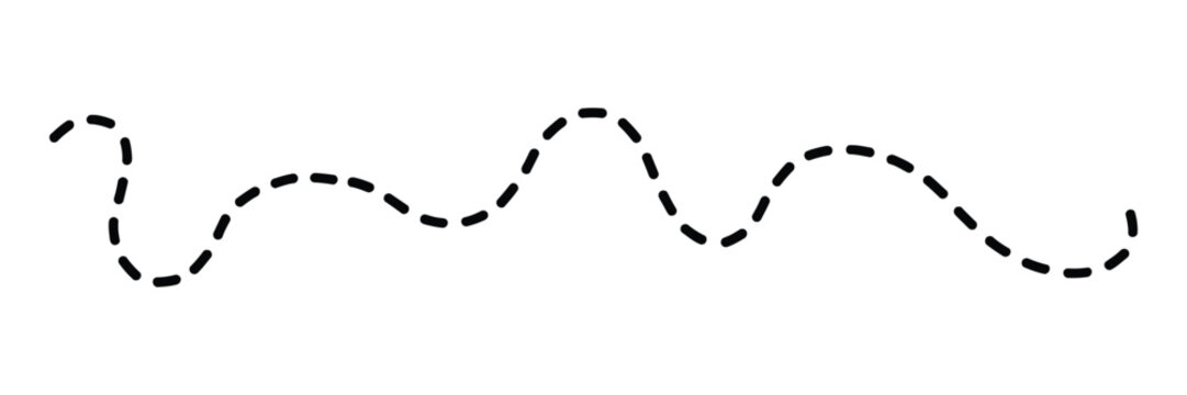 Squiggle dashed line, long wavy stroke path