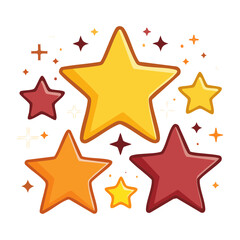 Obraz premium Collection of Cartoon Stars with Sparkles