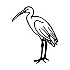 Obraz premium hand-drawn heron bird illustration in bold line art style