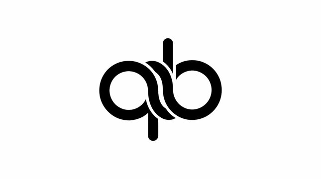 Creative monogram logo design with letters Q and B.