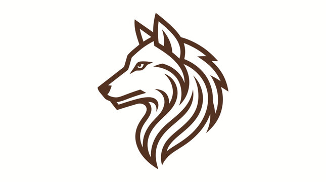 Dynamic wolf head logo with stylized fur detail.