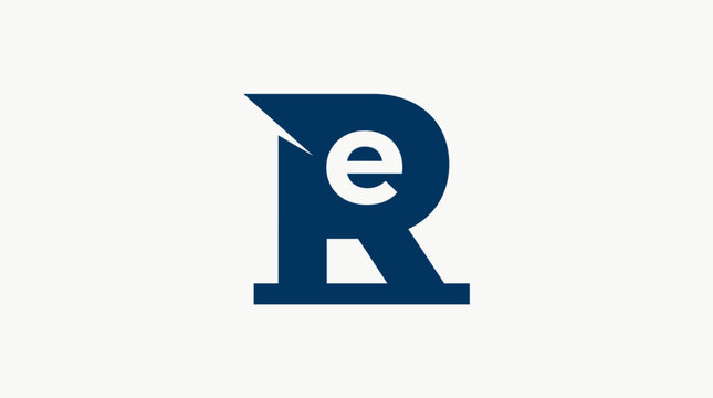 Modern letter Re monogram logo design.