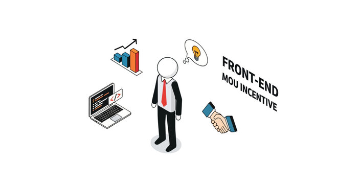 Front End Developer Financial Incentive Concept Illustration.