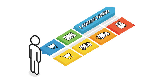 Person selecting colorful digital training course options online.