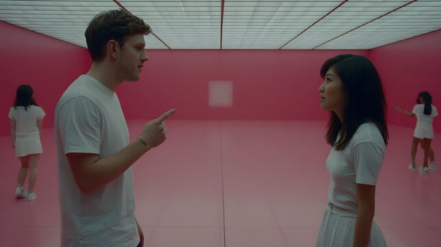 pink wall together in new home symbolizing shared future