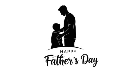 Happy Father's Day Father's Day, Happy Father's Day, Silhouette, Black, Greeting, Family, Love Vector © MstShopna