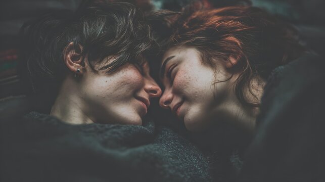 embracing in a pastel pink studio with soft diffused lighting and dreamy atmosphere symbolizing sweet affectionate love
