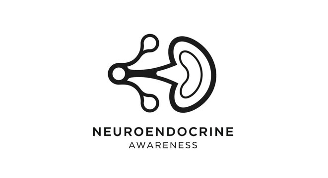 Minimalist Neuroendocrine Awareness Logo Design Concept.