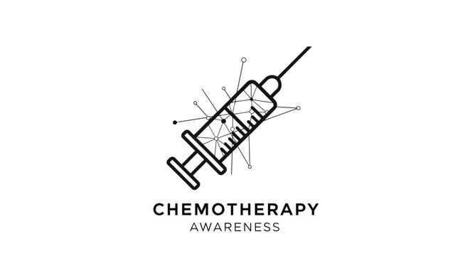 Illustrated syringe symbolizing chemotherapy awareness campaign.