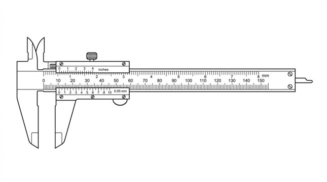 Vernier caliper measurement tool illustration