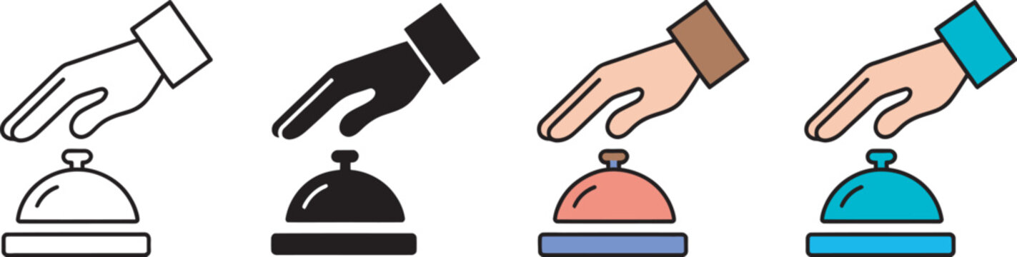 Hotel service bell icon service bell icon for hotel reception desk assistance and hospitality concepts vector illustration representing guest services, concierge support and customer care.