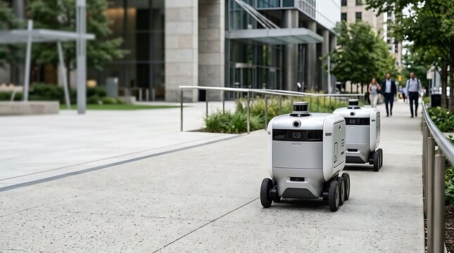 Autonomous delivery robots navigating an urban sidewalk